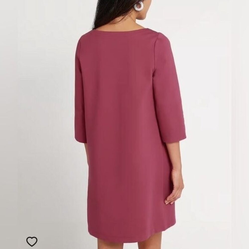 Betabrand Large Mauve Half Day Shift Dress Pockets Summer Coastal NEW - Picture 2 of 3